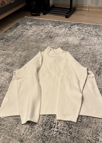 Bej Keten Erkek Polo Yaka Uzun Kollu Kazak - Görsel 2