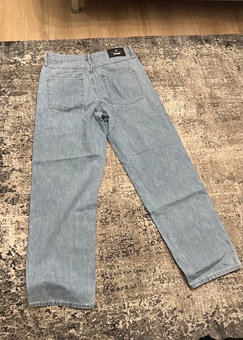 Erkek Loose Fit Açık Mavi Midi Boy Kot Pantolon - Görsel 2