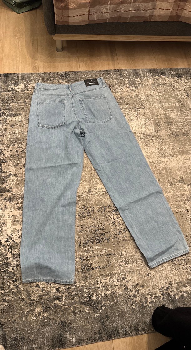 Erkek Loose Fit Açık Mavi Midi Boy Kot Pantolon - Görsel 2