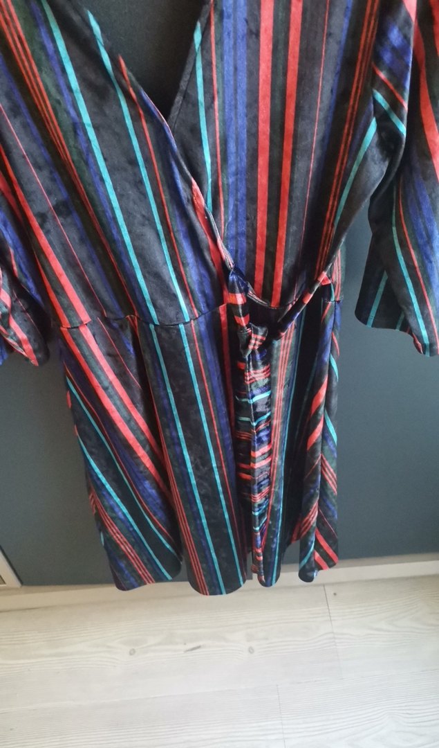 Çok Renkli Bohem Uzun Kadın Elbise kadife - Görsel 4