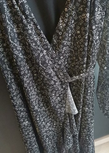 Bohem Uzun Kollu Gri Kadın Elbise - Görsel 4