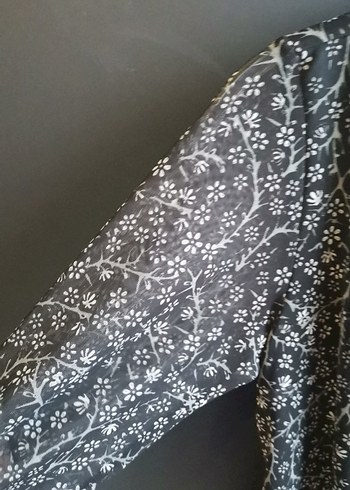 Bohem Uzun Kollu Gri Kadın Elbise - Görsel 3