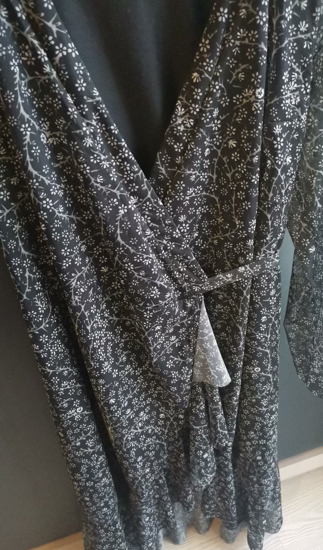 Bohem Uzun Kollu Gri Kadın Elbise - Görsel 4