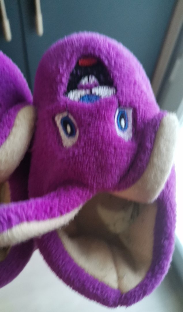 Mor Kadife Kız Çocuk Ev Terliği - Görsel 3