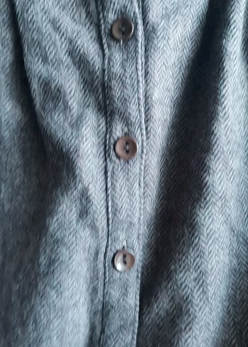 Düğmeli Gri  Midi Etek - Görsel 3