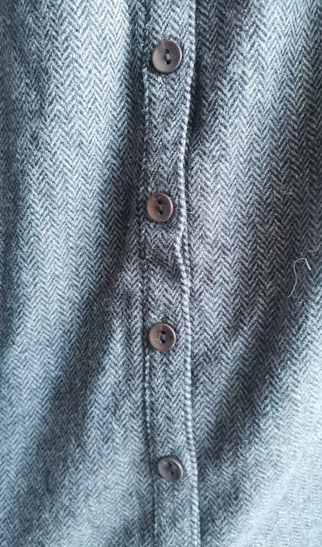 Düğmeli Gri  Midi Etek - Görsel 2