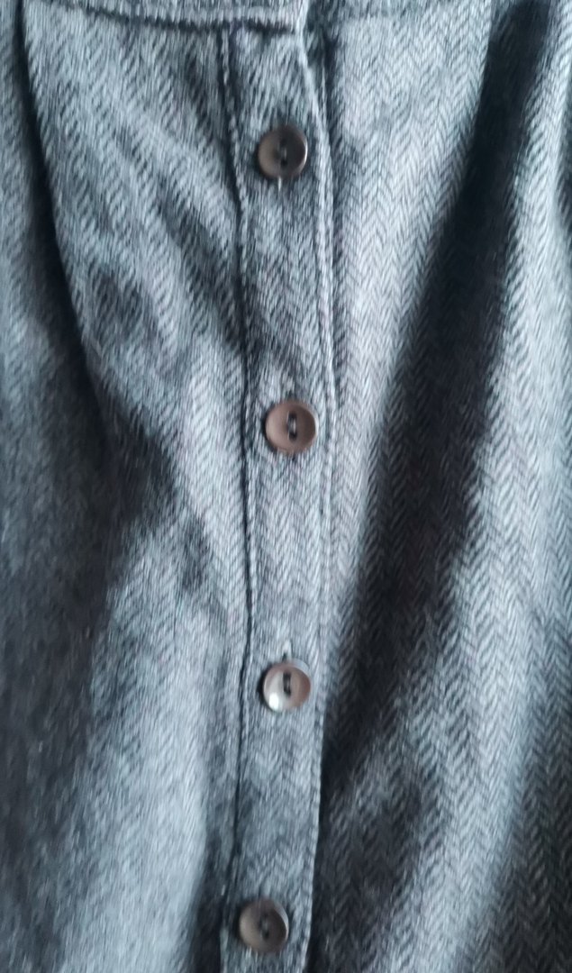 Düğmeli Gri  Midi Etek - Görsel 3