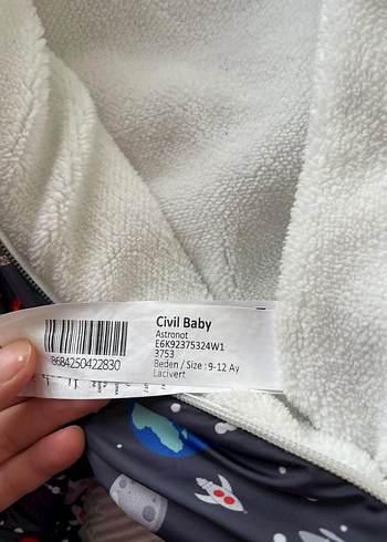 Civil Bebek Erkek Kapüşonlu Astronot Tulum - Görsel 2