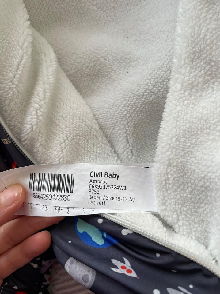 Civil Bebek Erkek Kapüşonlu Astronot Tulum - Görsel 2