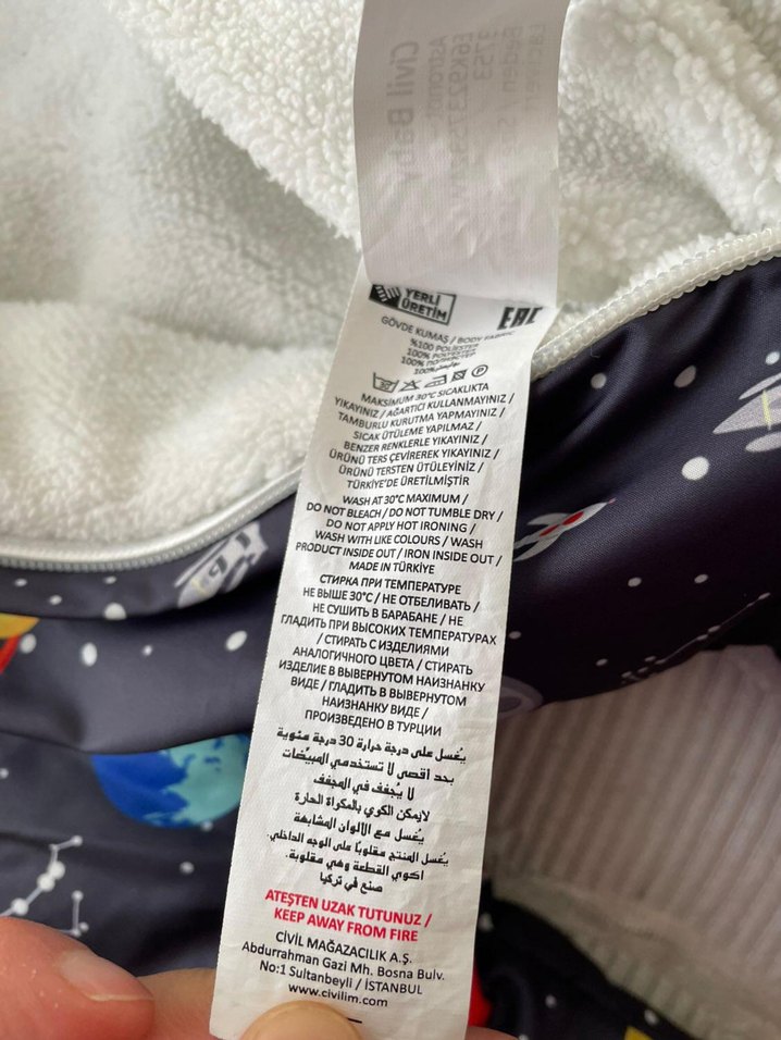 Civil Bebek Erkek Kapüşonlu Astronot Tulum - Görsel 3