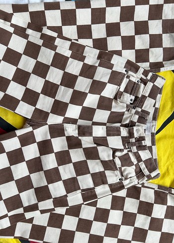 Pull&Bear Dama Desenli Wide leg Pantolon - Görsel 2