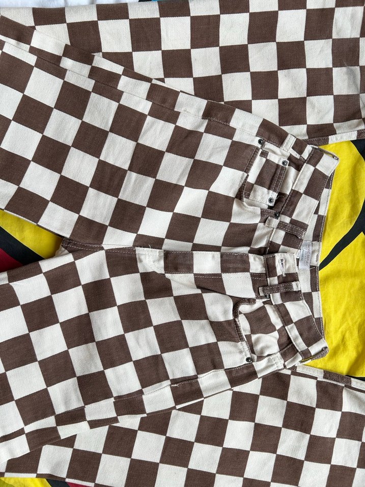 Pull&Bear Dama Desenli Wide leg Pantolon - Görsel 2