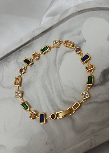 Renkli Zincir Detaylı Kadın Bileklik - Görsel 2