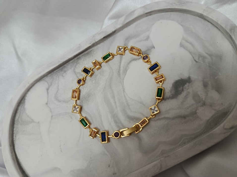 Renkli Zincir Detaylı Kadın Bileklik - Görsel 2