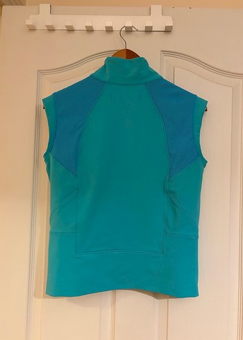 Turkuaz Kadın Fermuarlı Yüksek Yakalı Ceket - Görsel 4