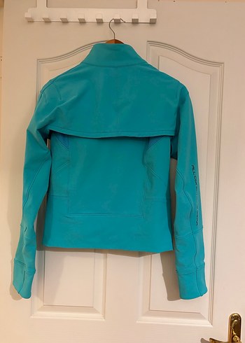 Turkuaz Kadın Fermuarlı Yüksek Yakalı Ceket - Görsel 2
