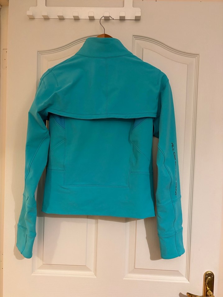 Turkuaz Kadın Fermuarlı Yüksek Yakalı Ceket - Görsel 2