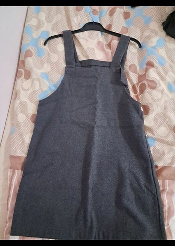 Gri Kadın Dokuma Kısa Tulum - Görsel 4