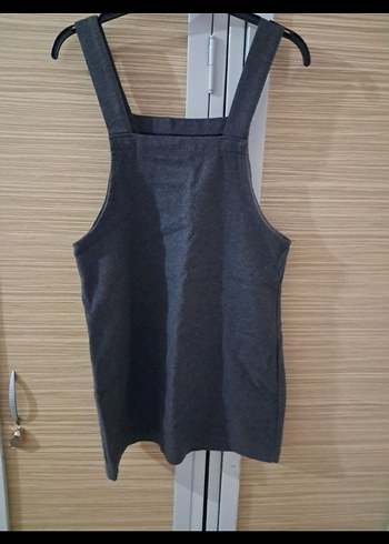 Gri Kadın Dokuma Kısa Tulum - Görsel 3