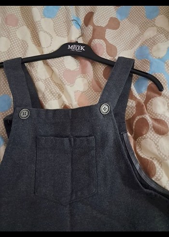 Gri Kadın Dokuma Kısa Tulum - Görsel 2