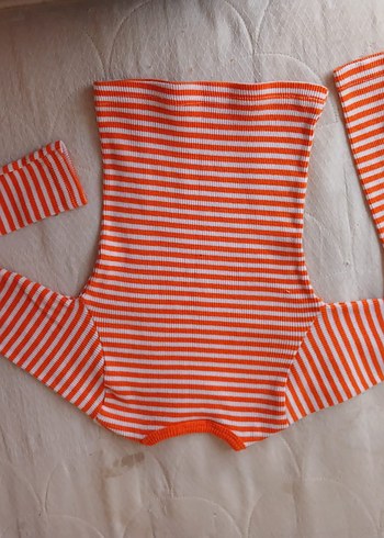 Turuncu Çizgili Çocuk İçlik - Görsel 2