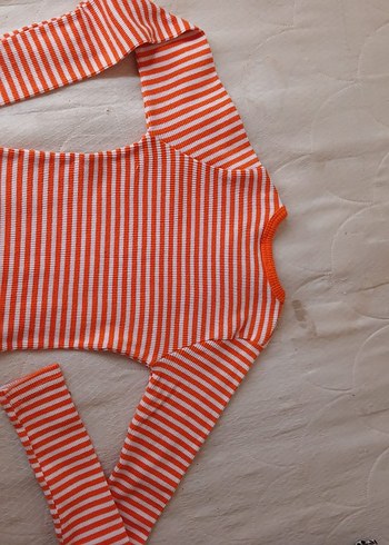 Turuncu Çizgili Çocuk İçlik - Görsel 4