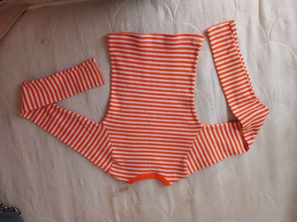 Turuncu Çizgili Çocuk İçlik - Görsel 2