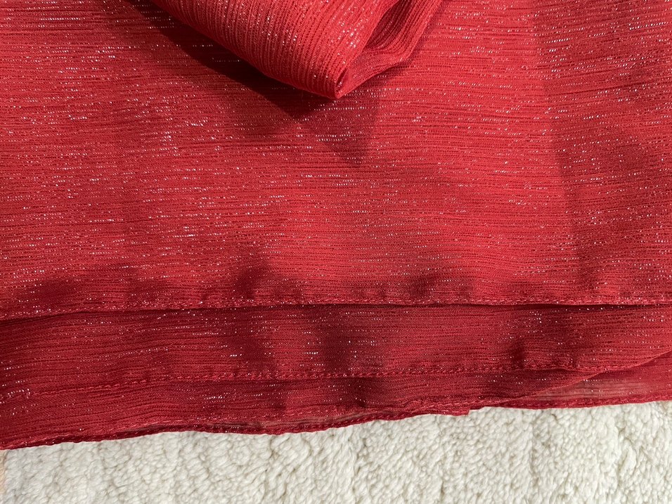 Burgu Detaylı Açık kırmızı  Kadın Şal - Görsel 2