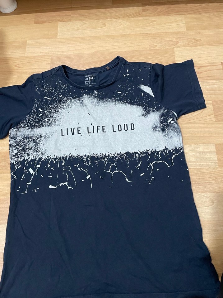 Mavi Baskılı Erkek Kısa Kollu Tişört - Görsel 2