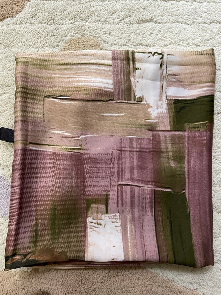 Bej Gri Retro Kadın Fular - Görsel 2