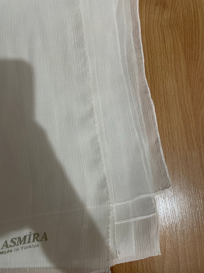 Beyaz Drapeli Kadın Şal ASMIRA - Görsel 2