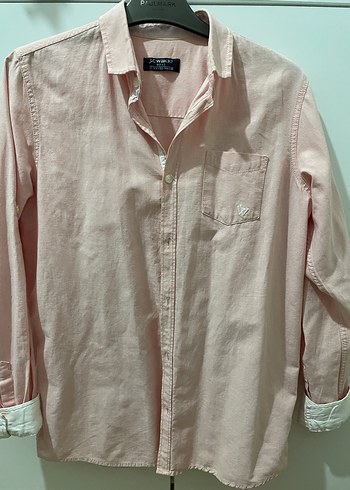 Pembe Düğmeli Uzun Kollu erkek Gömlek - Görsel 3
