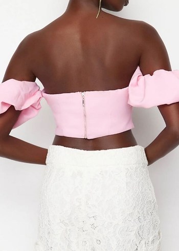 Pembe Crop Büstiyer - Görsel 4