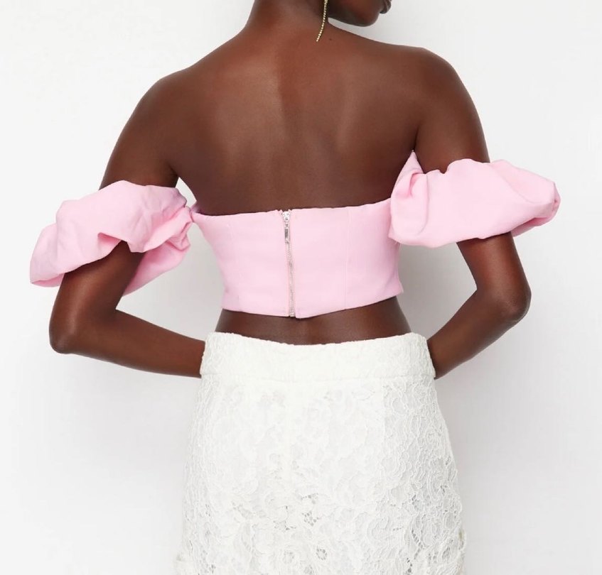 Pembe Crop Büstiyer - Görsel 4