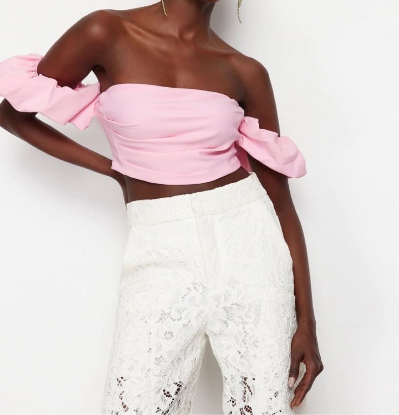 Pembe Crop Büstiyer - Görsel 3