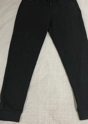 Siyah Fermuarlı erkek Kumaş eşofman - Görsel 3