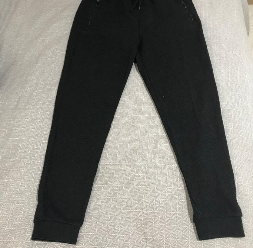 Siyah Fermuarlı erkek Kumaş eşofman - Görsel 3