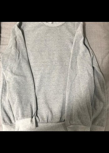 Gri erkek Keten Uzun Kollu Sweatshirt - Görsel 4