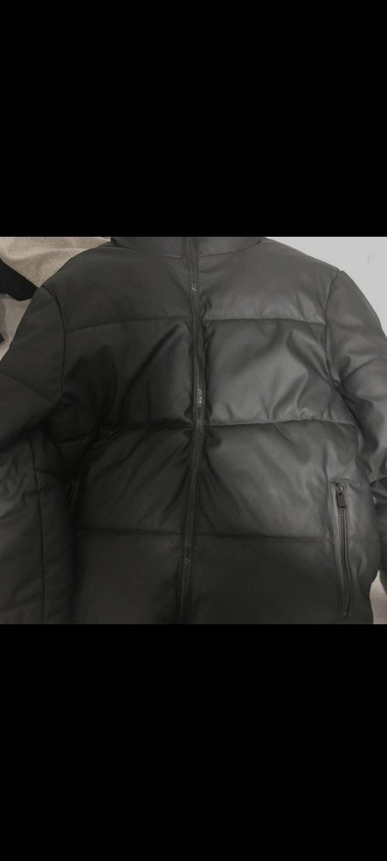 Siyah Deri Fermuarlı Kısa Kışlık erkek Mont - Görsel 2