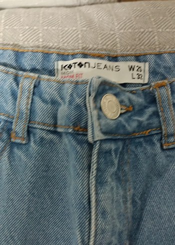 Mavi Rahat Kesim Midi Kot Pantolon - Görsel 2