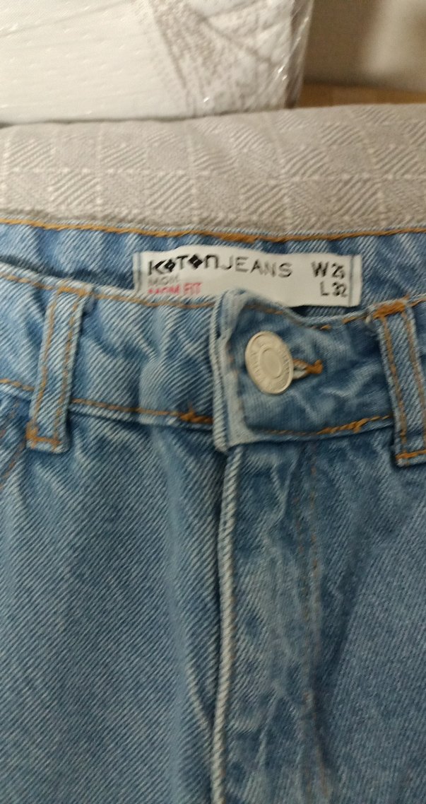 Mavi Rahat Kesim Midi Kot Pantolon - Görsel 2