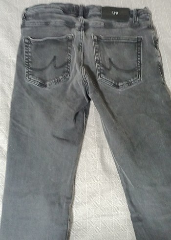 Gri Düğmeli Kadın Denim Pantolon - Görsel 2