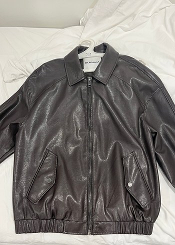 Bershka Kahverengi Suni Deri Ceket - Görsel 2