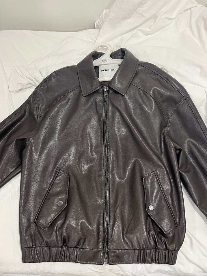 Bershka Kahverengi Suni Deri Ceket - Görsel 2