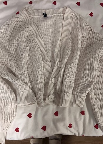 H&M Ekru Orgu Crop Hirka