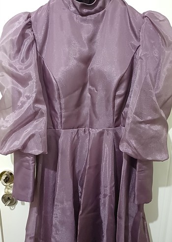 Uzun Mor Gotik Kadın Elbise - Görsel 3