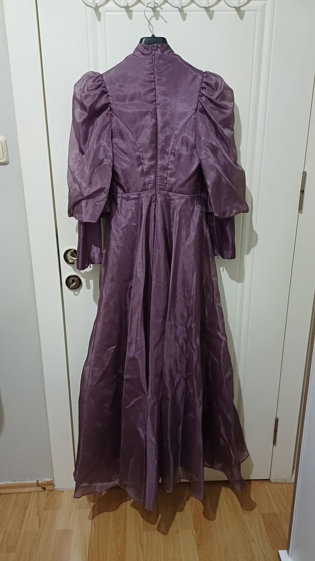 Uzun Mor Gotik Kadın Elbise - Görsel 2