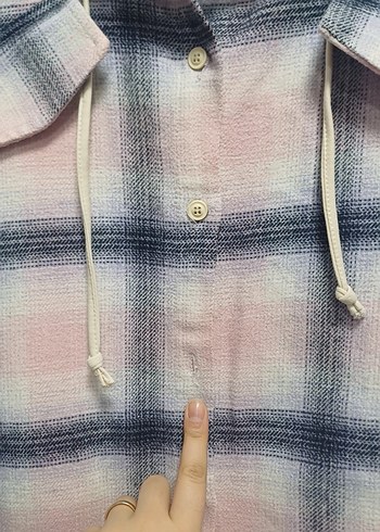 Pembe Kapüşonlu Kadın Gömlek - Görsel 4