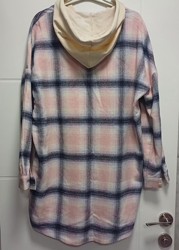 Pembe Kapüşonlu Kadın Gömlek - Görsel 5