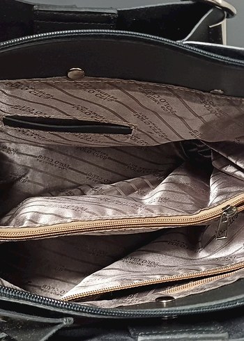 Siyah Deri Kadın Çanta Püsküllü - Görsel 3